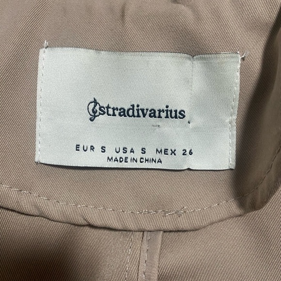 Stradivarius Olive Trench Coat Size S - Picture 12 of 16